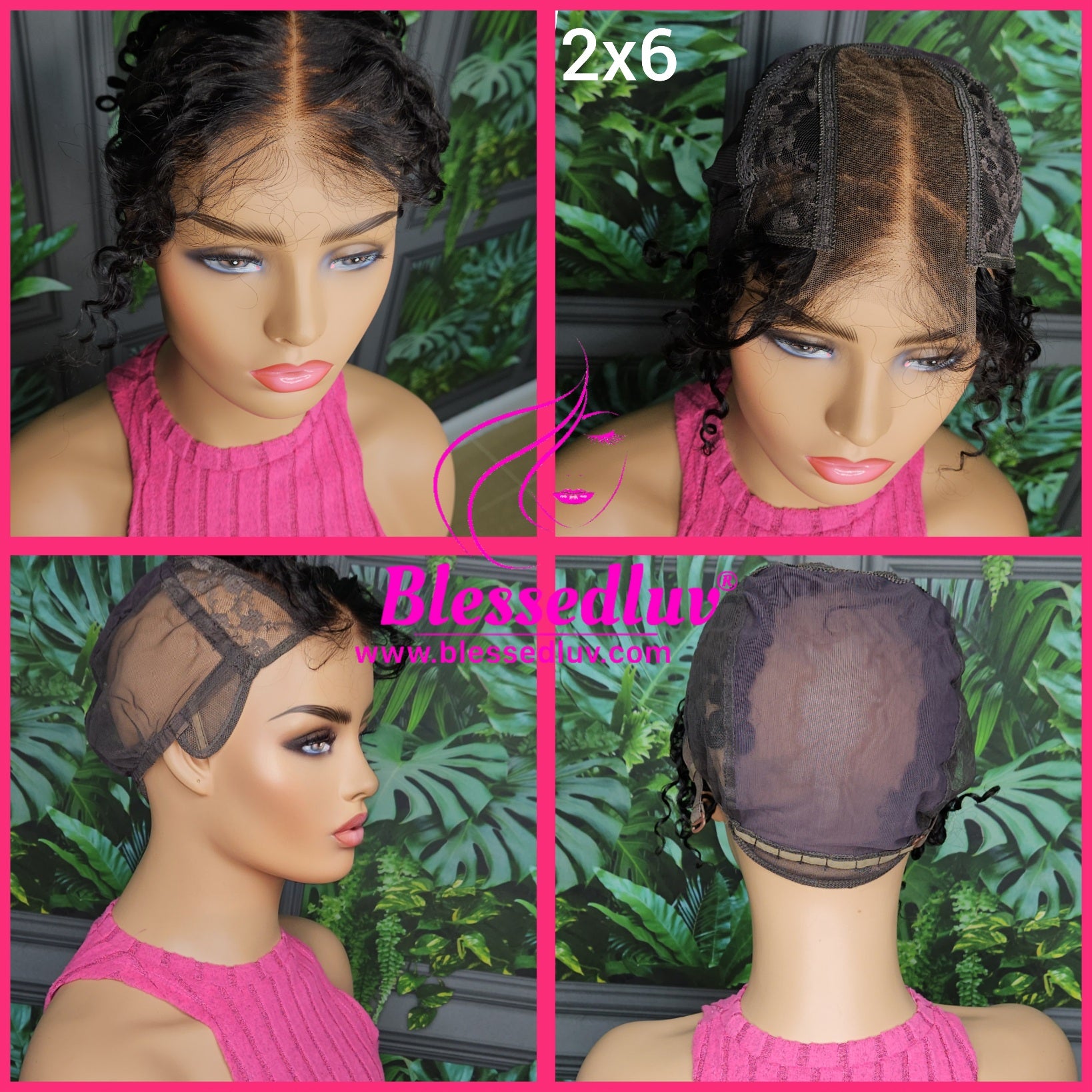 2 in 1 Glueless Wig Cap: 2x6 Real HD Lace Closure - Curly-Wigs-Blessedluv.com-Brazilianweave.com