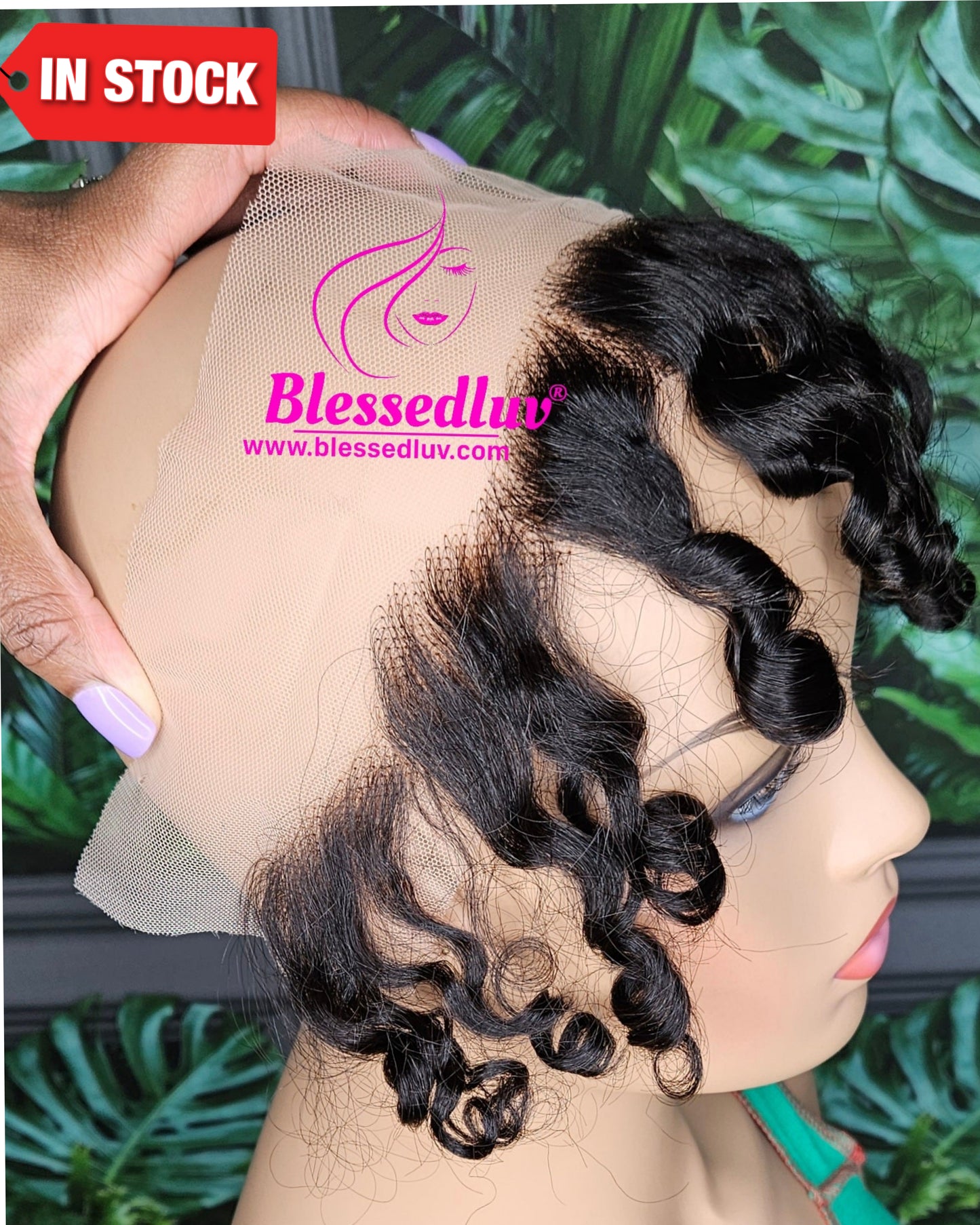 13x1 HD Swiss Lace Strip Baby Hair- Curly-Wigs-www.blessedluv.com-Brazilianweave.com