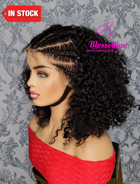 Ada - Braided Glueless Curly Frontal Wig - Affordable Collection-Wigs-www.blessedluv.com-Brazilianweave.com