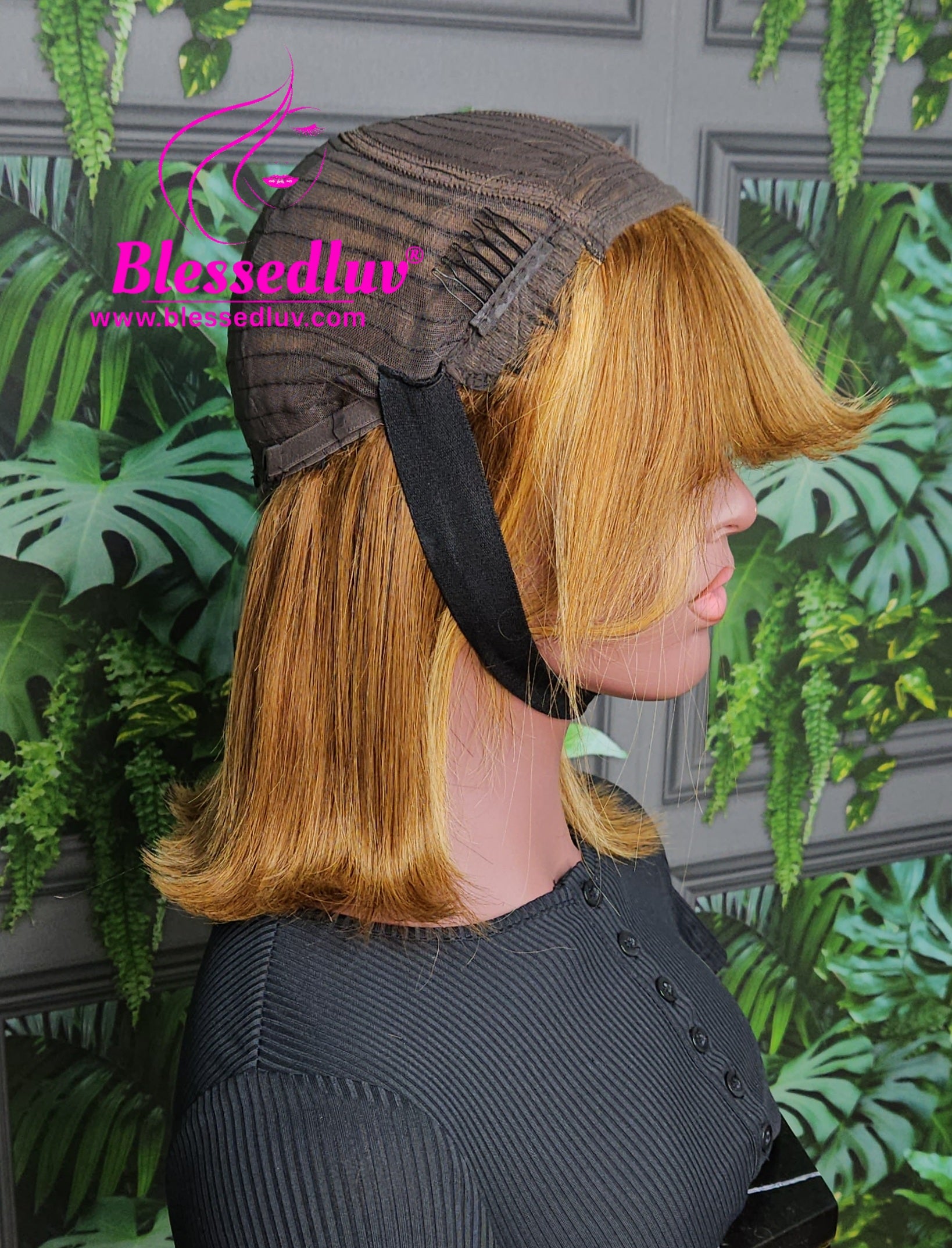 Trisha - Glueless Highlights Fringe Closure Wig - Luxury Double Drawn Collection - SALE-Wigs-www.blessedluv.com-Brazilianweave.com