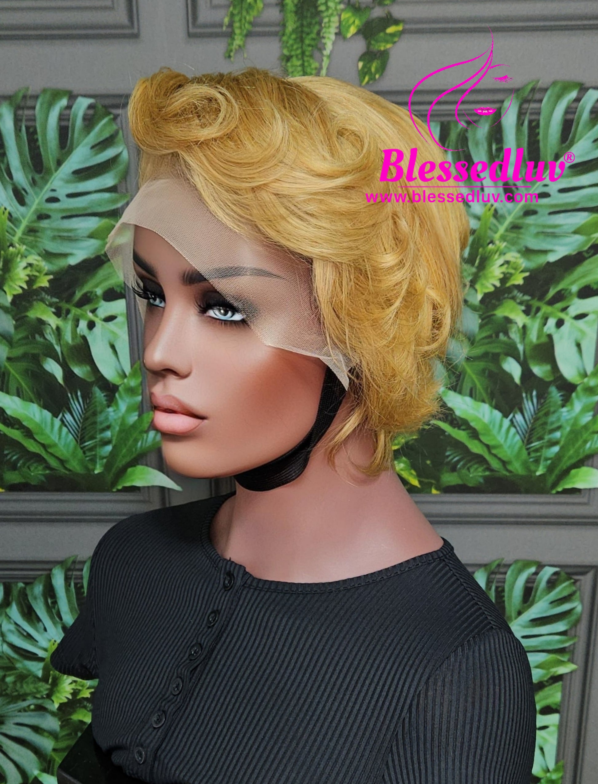 Isa - Pixie Glueless Blonde Ombré Lace Frontal Wig - Affordable Collection-Wigs-www.blessedluv.com-Brazilianweave.com