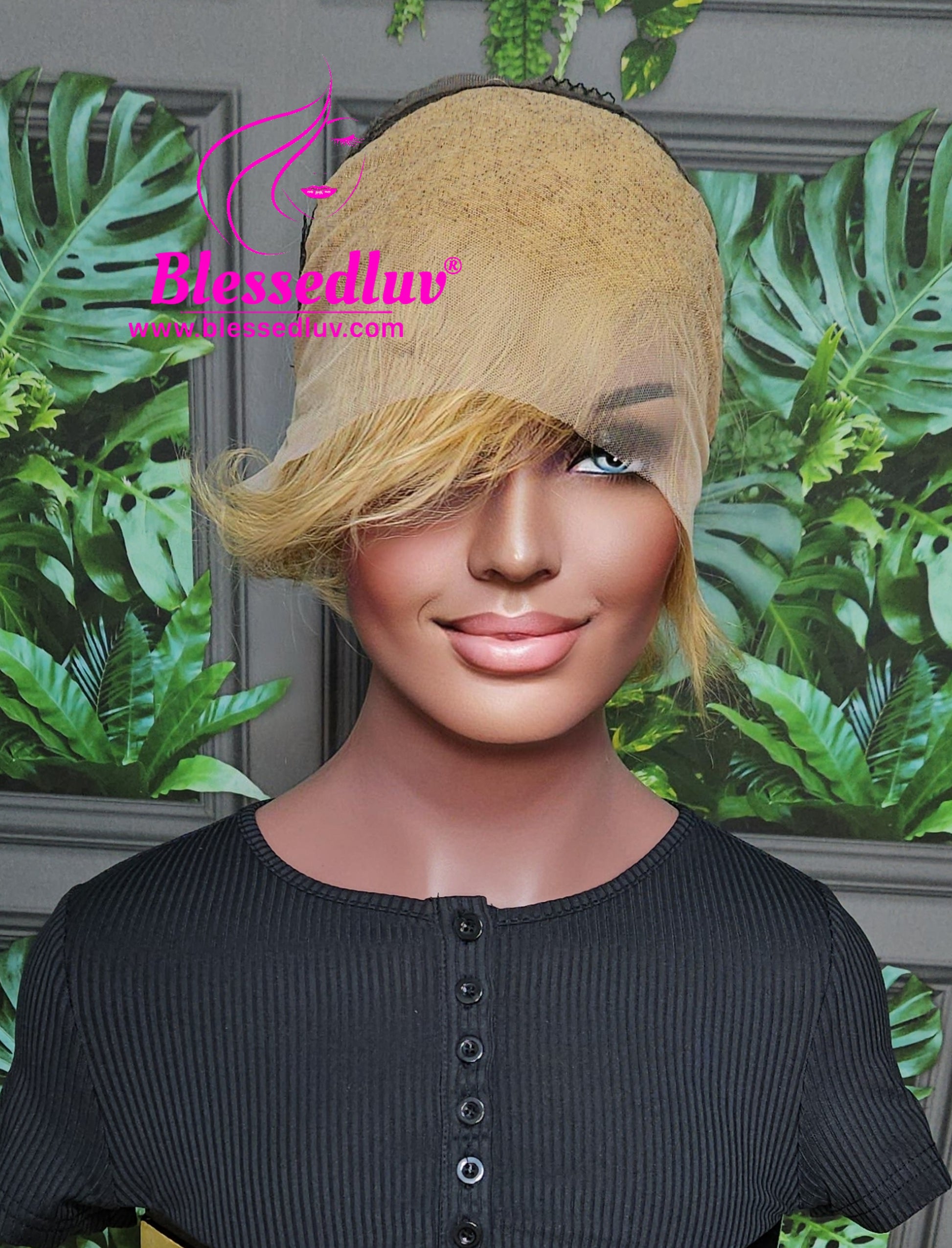 Isa - Pixie Glueless Blonde Ombré Lace Frontal Wig - Affordable Collection-Wigs-www.blessedluv.com-Brazilianweave.com