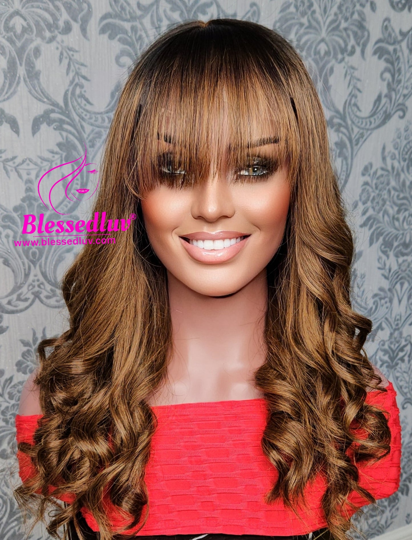 Angel - Glueless Ombré Bangs Closure Wig SALE-Wigs-www.blessedluv.com-Brazilianweave.com