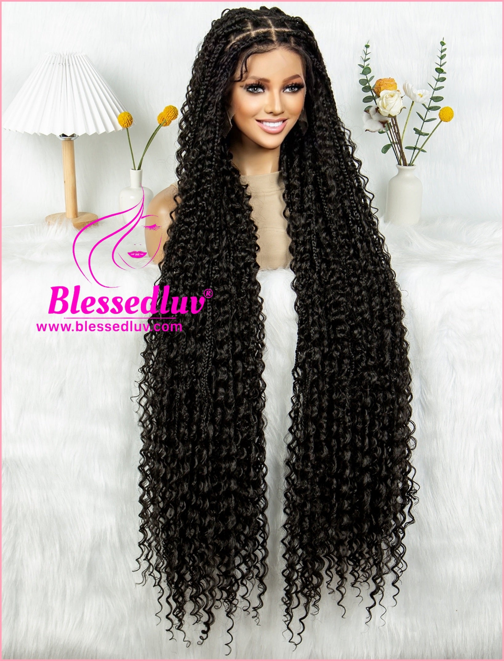 Boho Braided Full Lace Wig - Synthetic Hair-Blessedluv.com-Brazilianweave.com