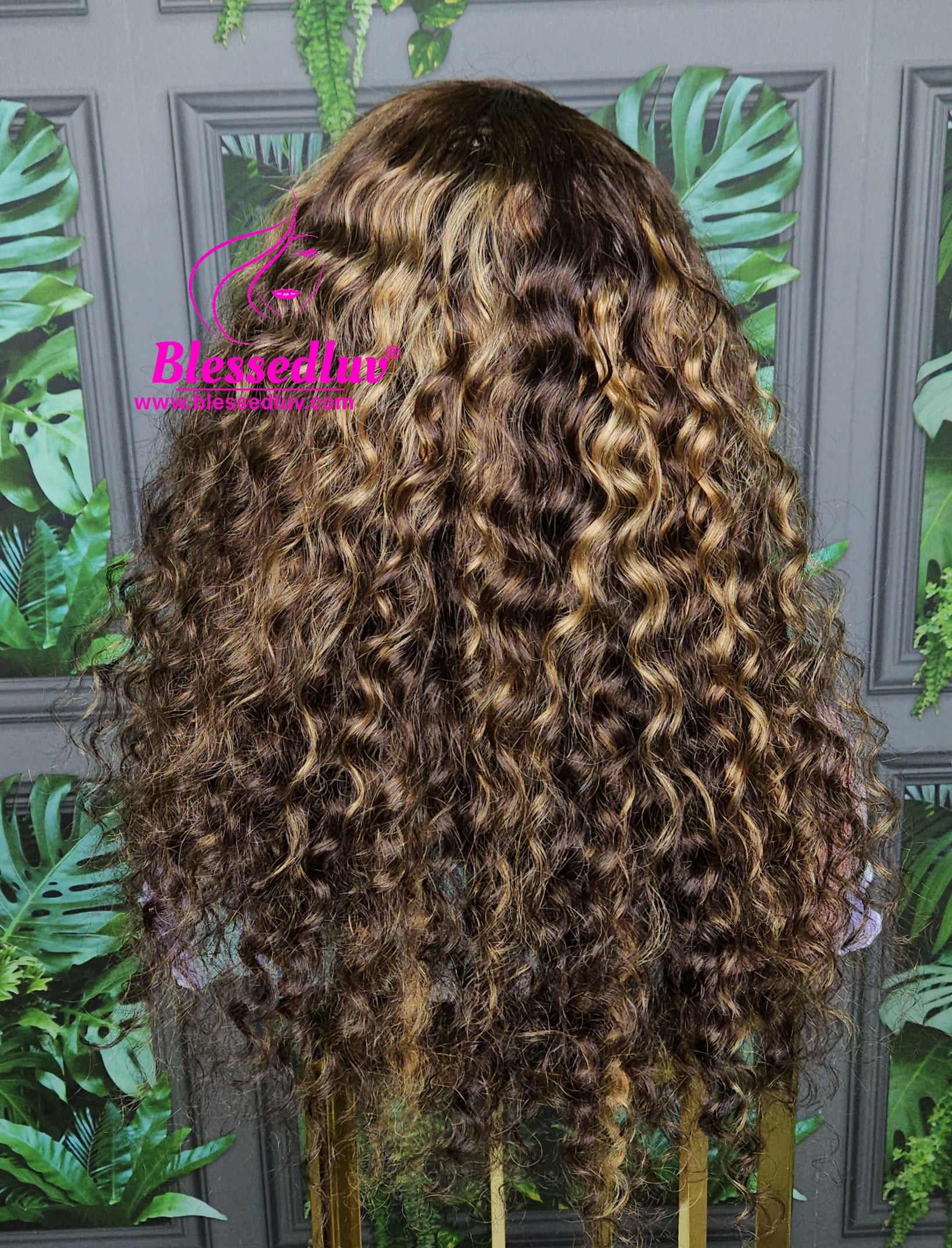 Daisy - Glueless Highlights Curly Lace Closure Wig-Wigs-www.blessedluv.com-Brazilianweave.com