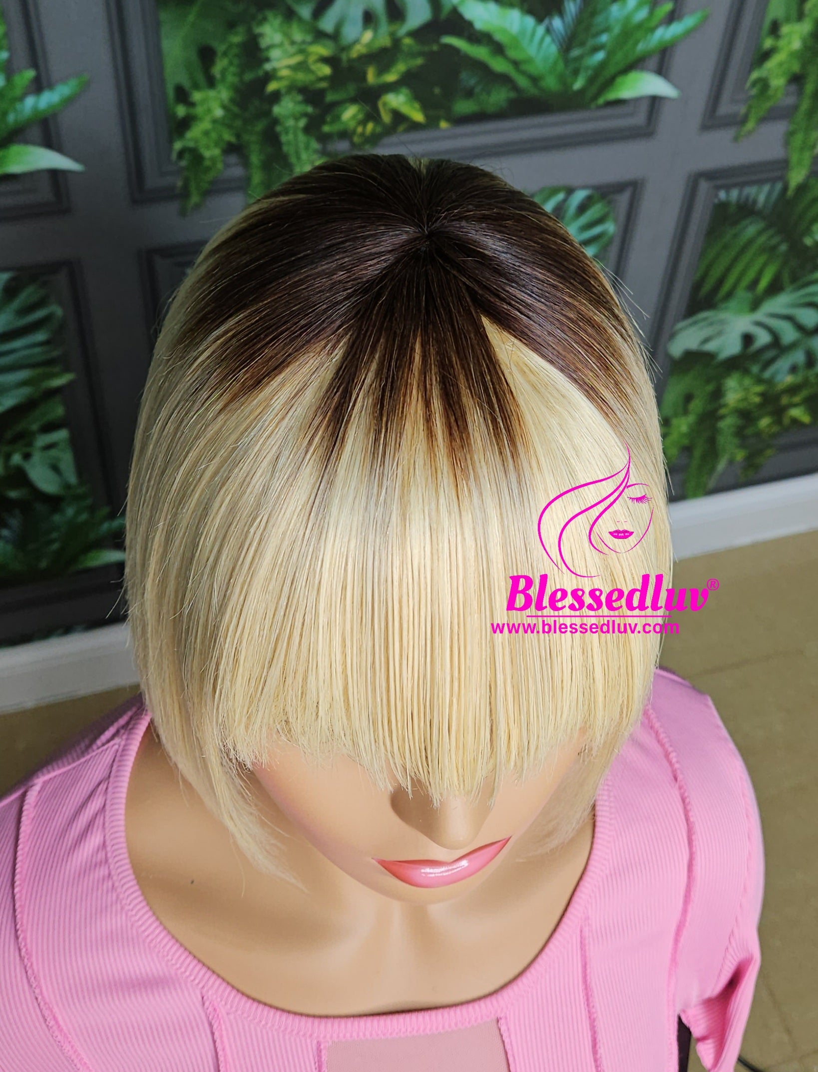 Darcy - Blonde Omabre Bangs Bob Wig-Wig-Blessedluv.com-Brazilianweave.com