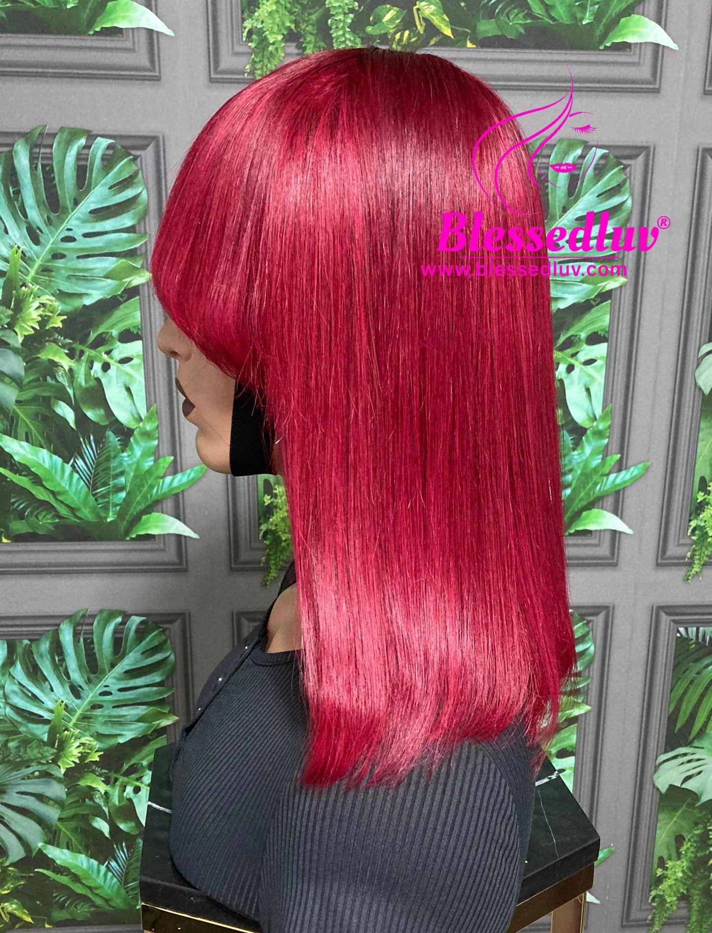 Sani - Burgandy Glueless Fringe Closure Wig - Luxury Double Drawn Collection-Wigs-www.blessedluv.com-Brazilianweave.com