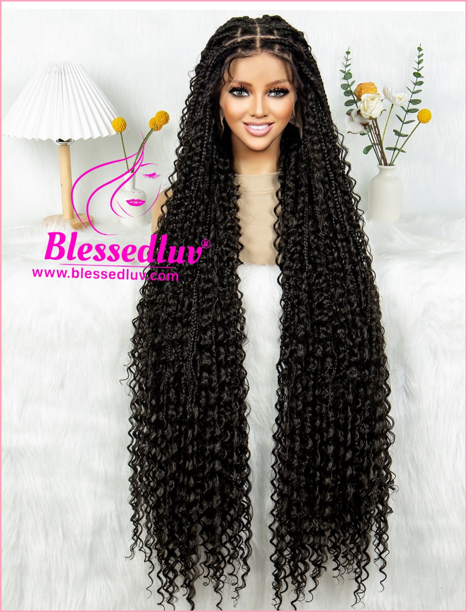 Boho Braided Full Lace Wig - Synthetic Hair-Blessedluv.com-Brazilianweave.com