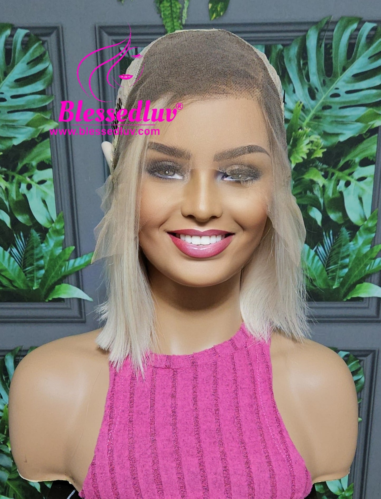 Lusy - Pearl Blonde Ombre Closure Bob Wig-www.blessedluv.com-Brazilianweave.com