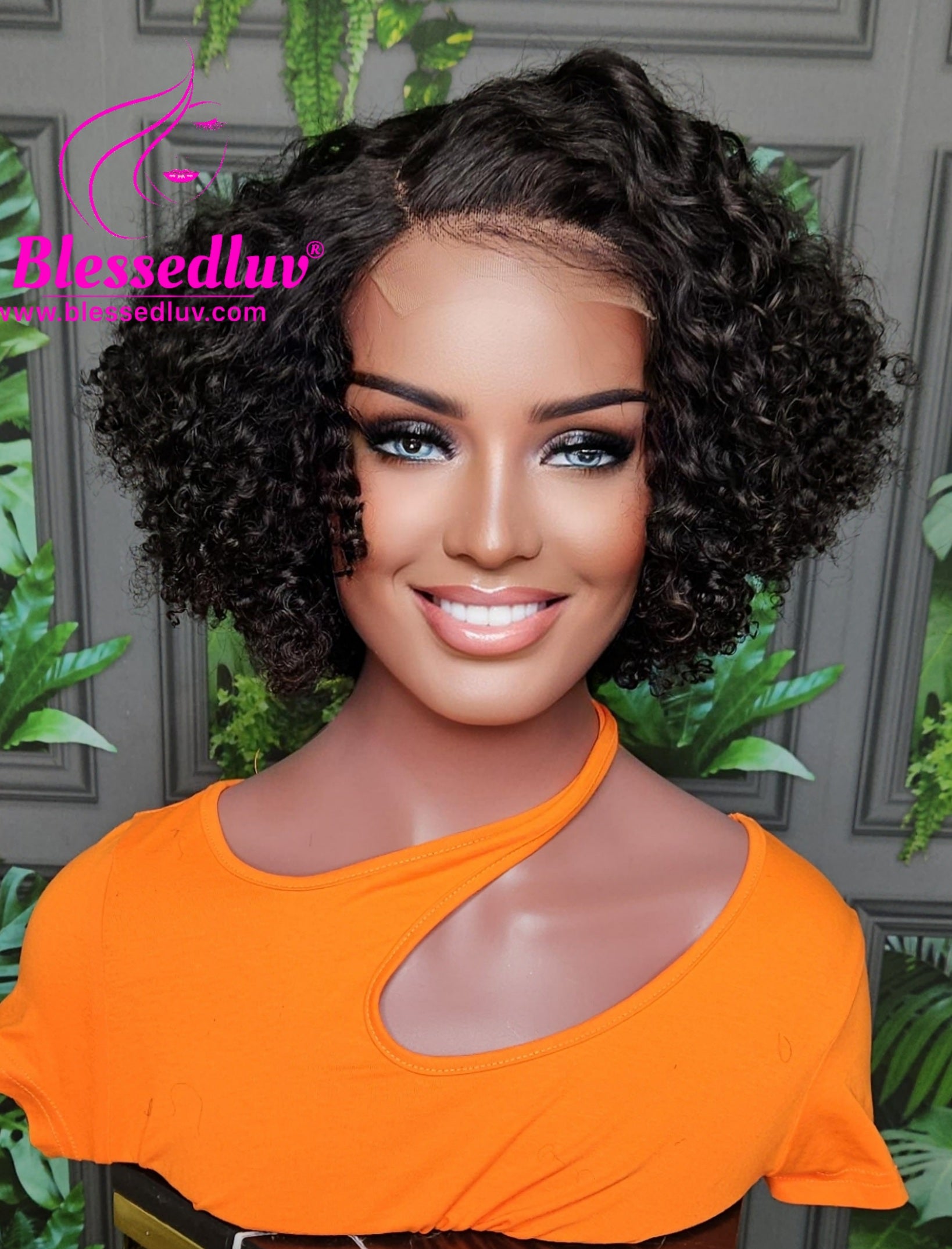 Natalia - Afro Curly Glueless Curly Closure Wig-Wigs-www.blessedluv.com-Brazilianweave.com