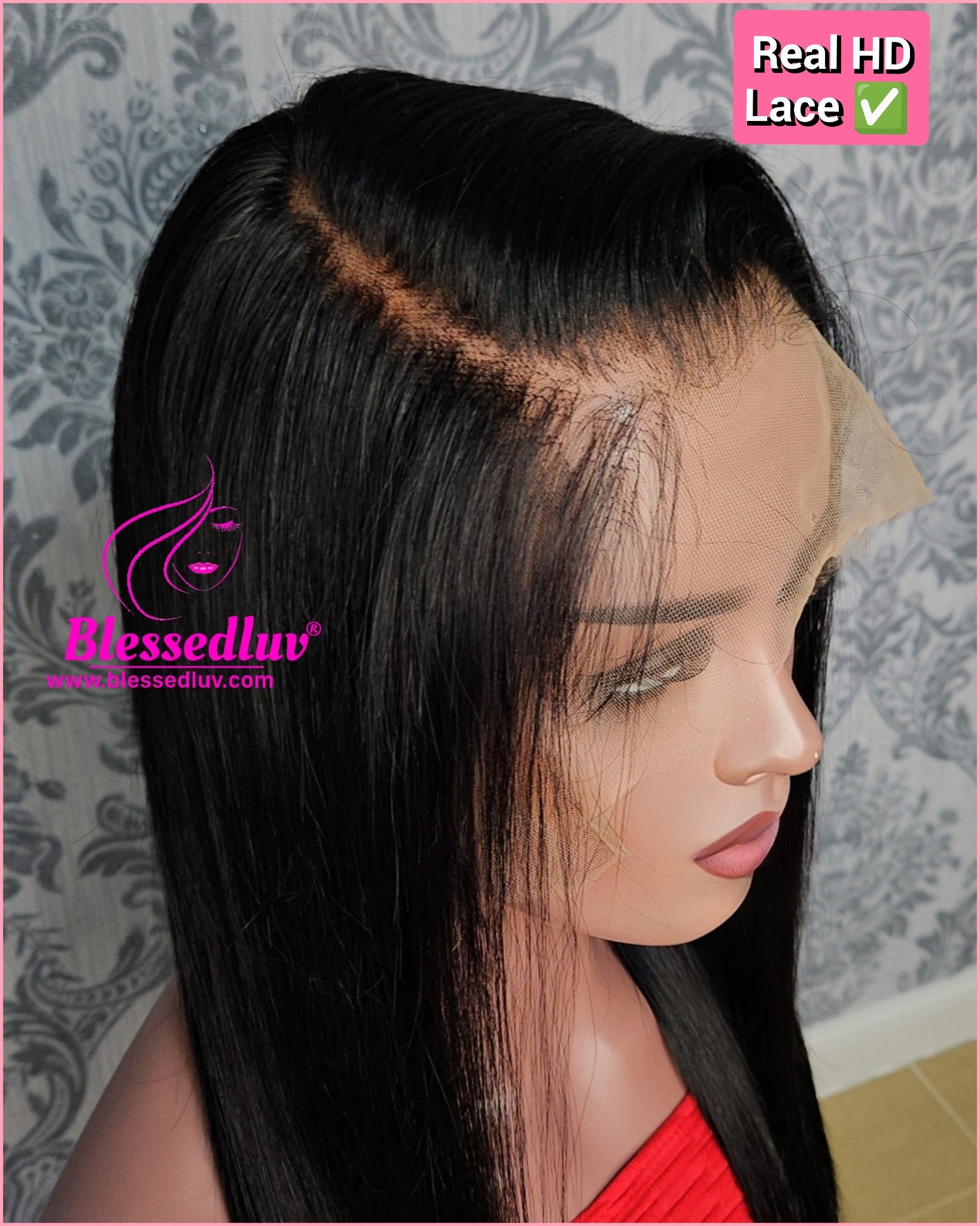 Rosa - Colour 1 HD Lace Frontal Straight Glueless Wig-Wig-Blessedluv.com-Brazilianweave.com