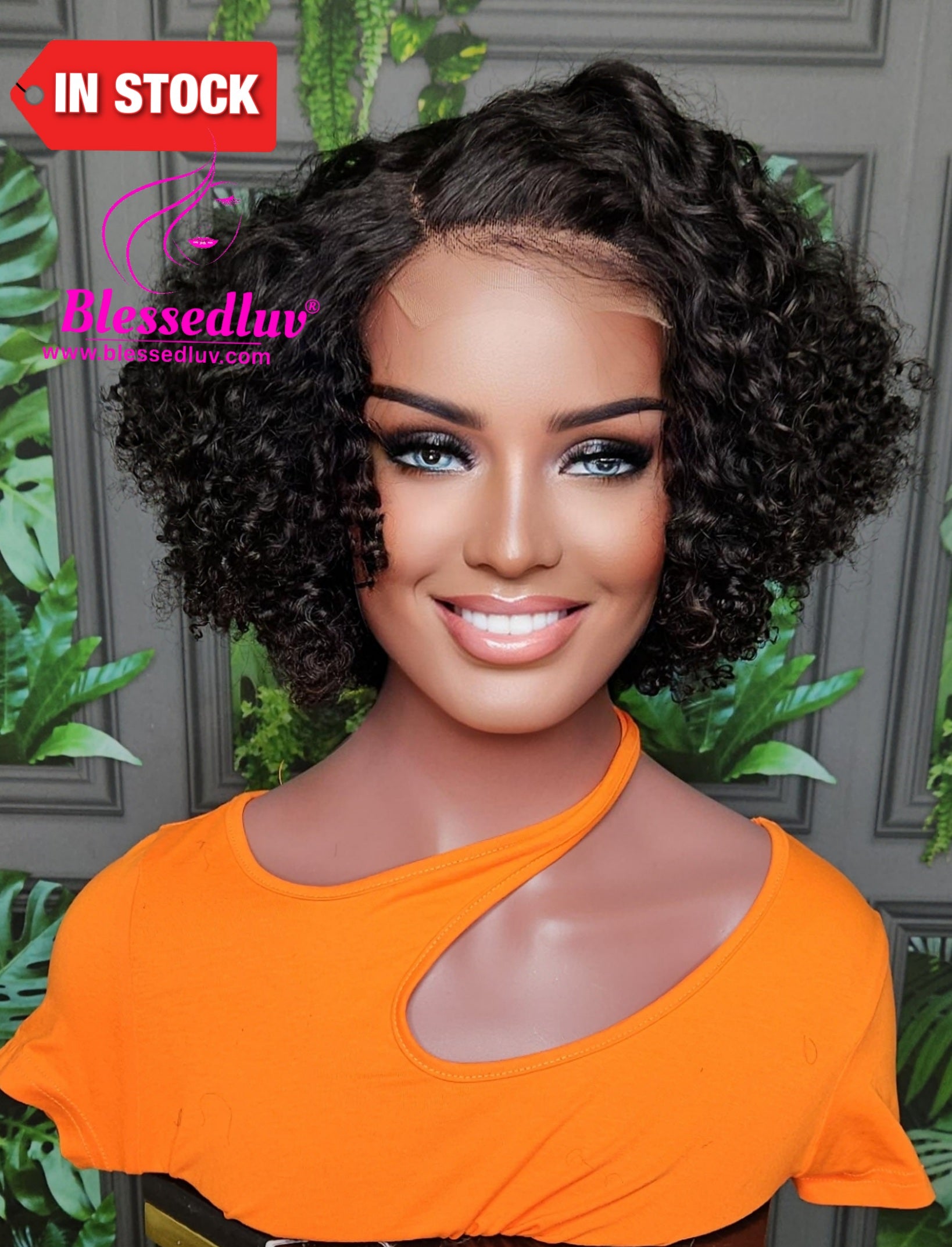 Natalia - Afro Curly Glueless Curly Closure Wig-Wigs-www.blessedluv.com-Brazilianweave.com