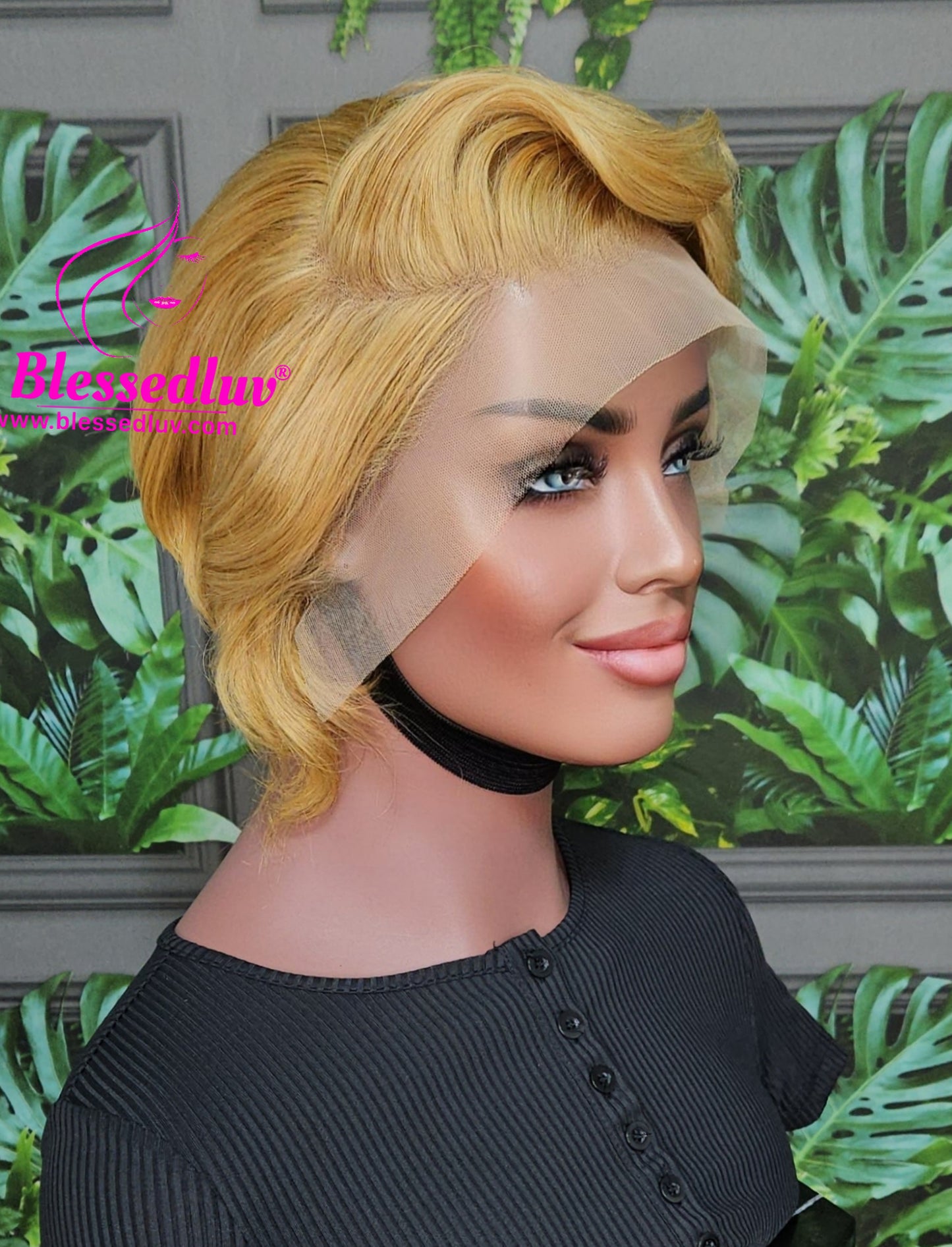 Isa - Pixie Glueless Blonde Ombré Lace Frontal Wig - Affordable Collection-Wigs-www.blessedluv.com-Brazilianweave.com