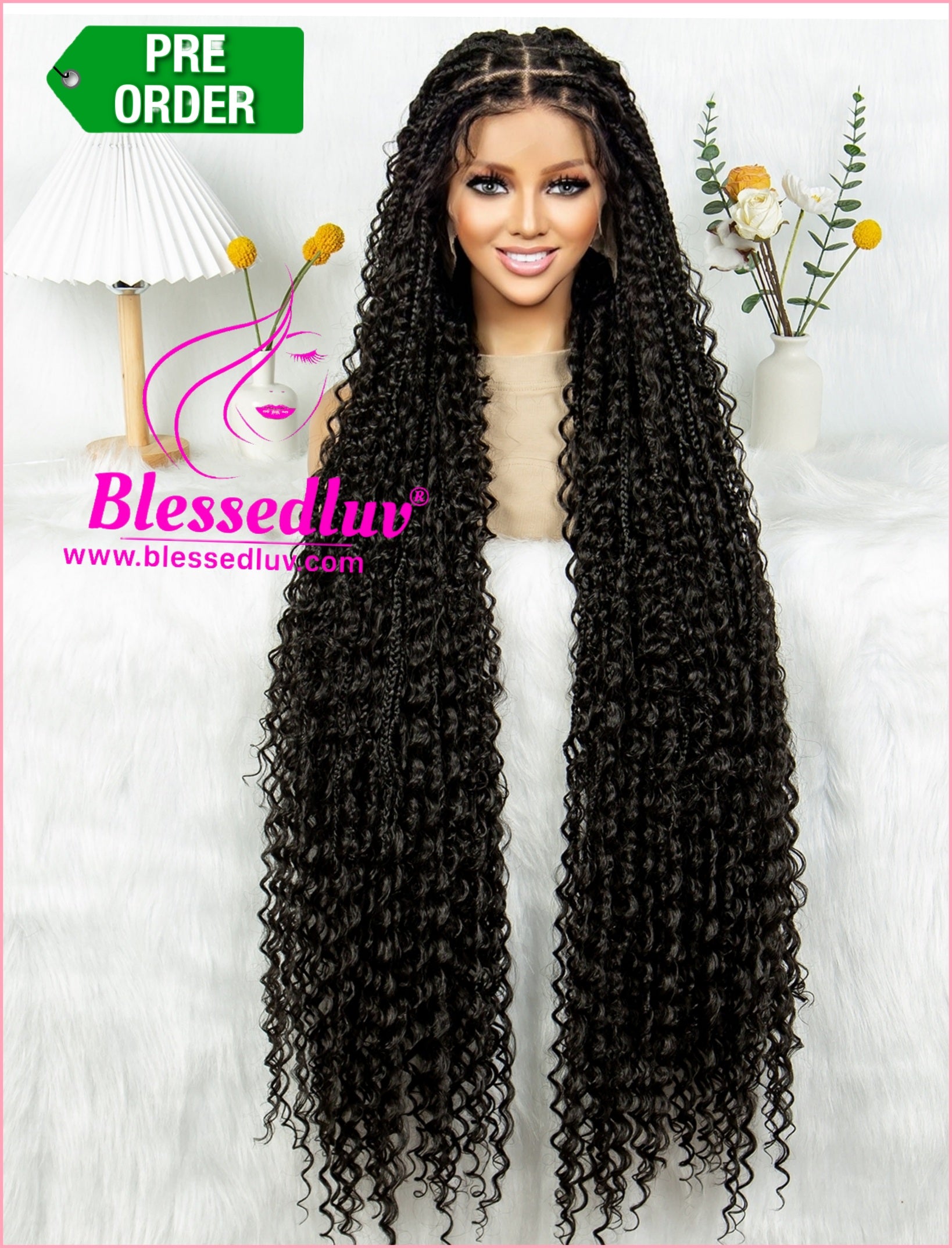 Boho Braided Full Lace Wig - Synthetic Hair-Blessedluv.com-Brazilianweave.com