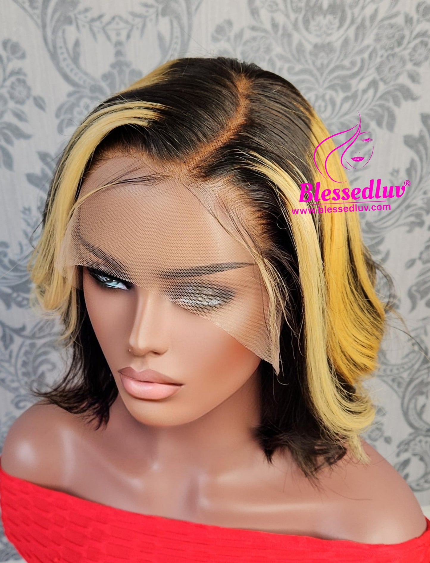 Joan - Ombre Highlights Frontal Bob Wig - Luxury Double Drawn Hair-www.blessedluv.com-Brazilianweave.com