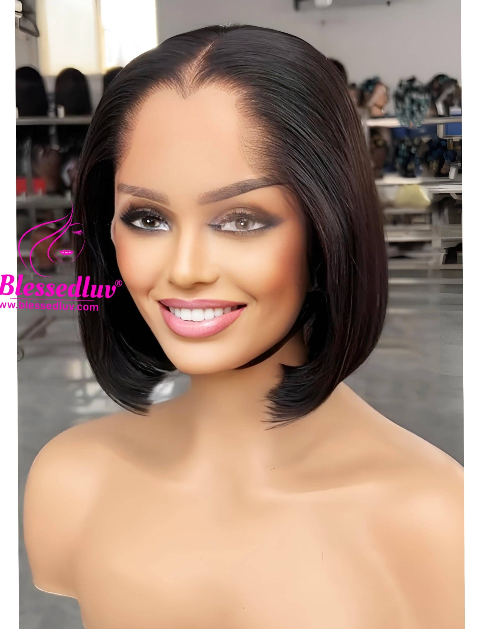 Amina - Lagos Hairline HD Lace Frontal Bob Wig-WIG-www.blessedluv.com-Brazilianweave.com