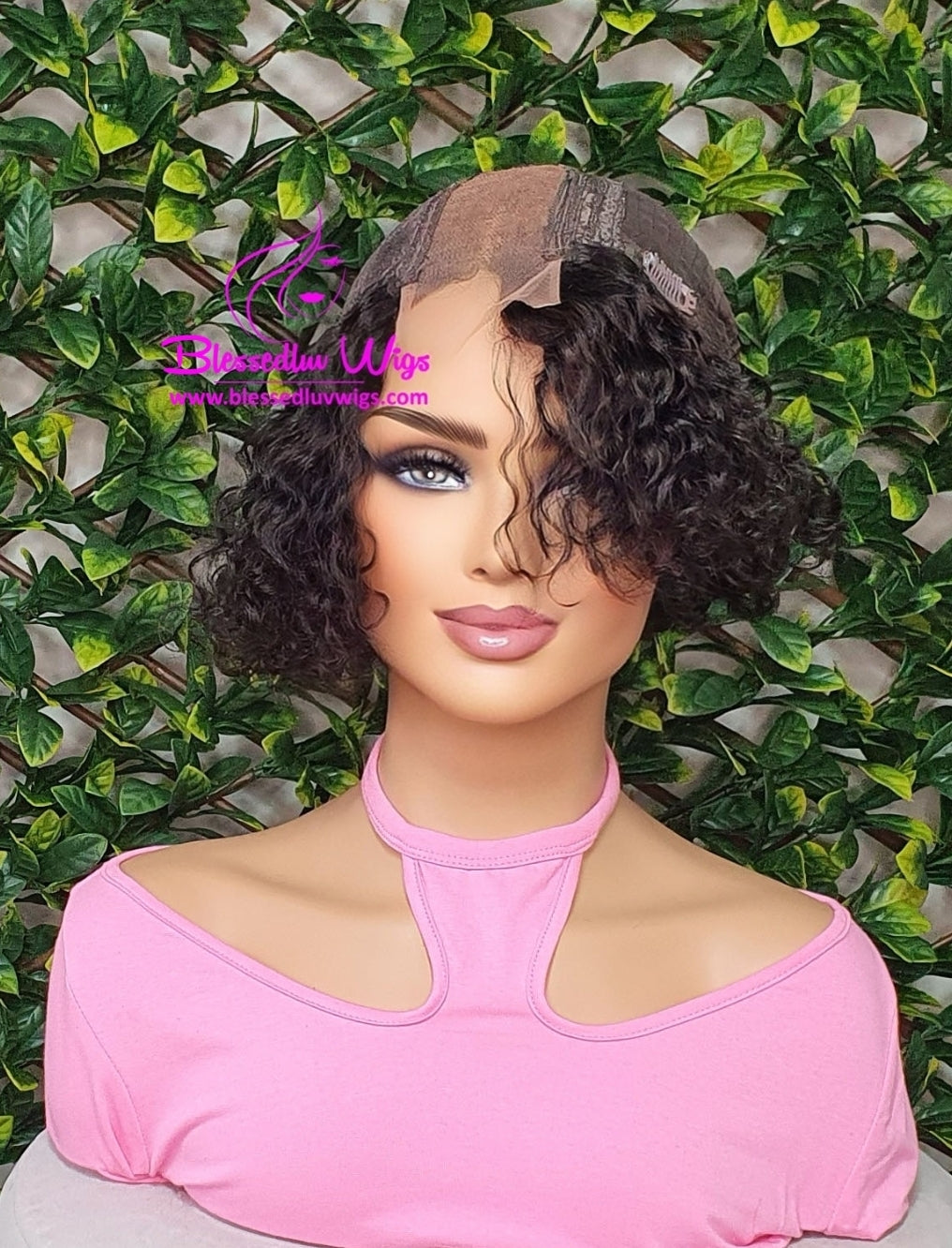 Madeline - Curly Blunt bob Brazilian Lace Closure Wig Sale-Wigs-www.brazilianweave.com-Brazilianweave.com