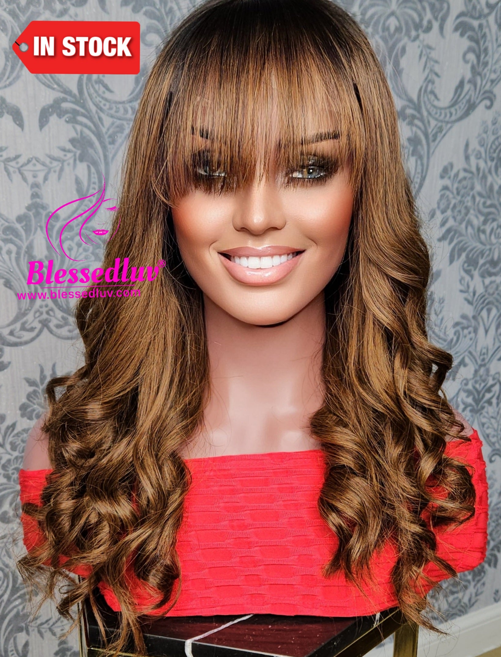 Angel - Glueless Ombré Bangs Closure Wig SALE-Wigs-www.blessedluv.com-Brazilianweave.com