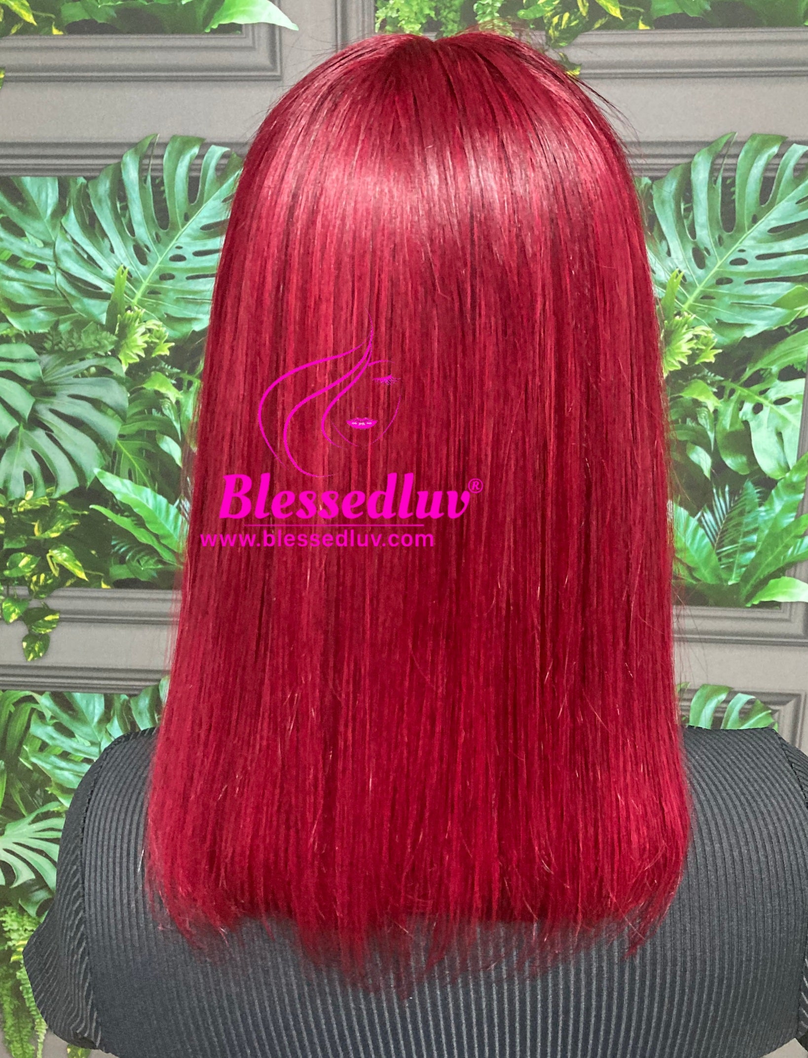 Sani - Burgandy Glueless Fringe Closure Wig - Luxury Double Drawn-Wigs-www.blessedluv.com-Brazilianweave.com